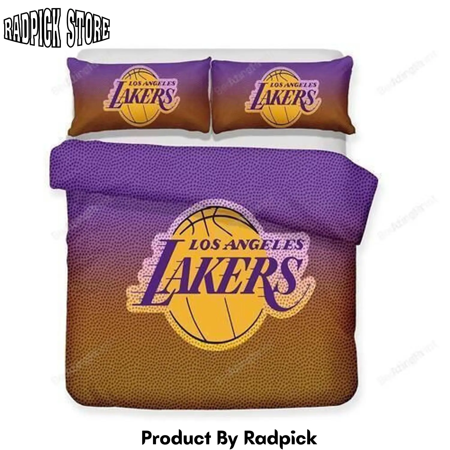 Radpick basketball los angeles lakers logo bedding set rp3278462